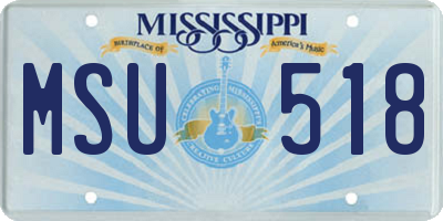 MS license plate MSU518