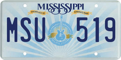 MS license plate MSU519