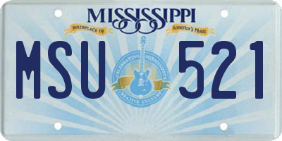 MS license plate MSU521