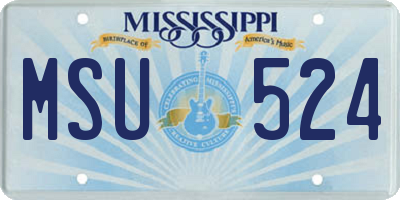 MS license plate MSU524