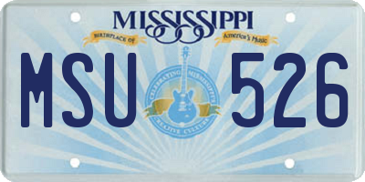 MS license plate MSU526