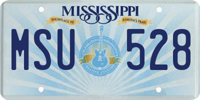 MS license plate MSU528