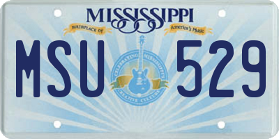 MS license plate MSU529