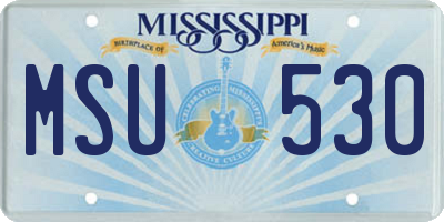 MS license plate MSU530