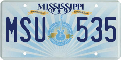 MS license plate MSU535