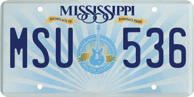 MS license plate MSU536