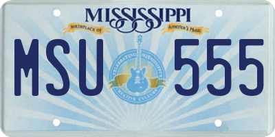 MS license plate MSU555