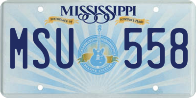 MS license plate MSU558