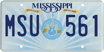 MS license plate MSU561