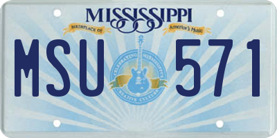 MS license plate MSU571
