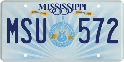 MS license plate MSU572