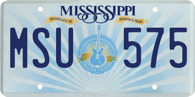 MS license plate MSU575