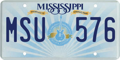 MS license plate MSU576