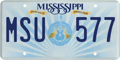 MS license plate MSU577