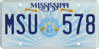 MS license plate MSU578