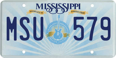 MS license plate MSU579