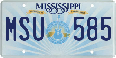 MS license plate MSU585