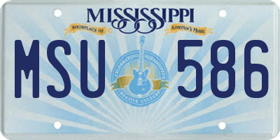 MS license plate MSU586
