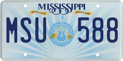 MS license plate MSU588