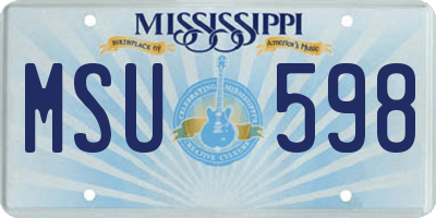 MS license plate MSU598