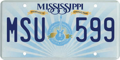 MS license plate MSU599