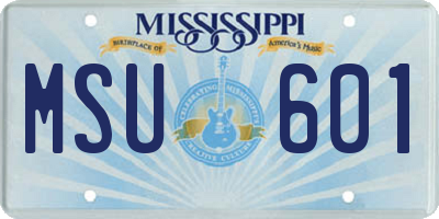 MS license plate MSU601