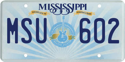 MS license plate MSU602