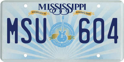 MS license plate MSU604
