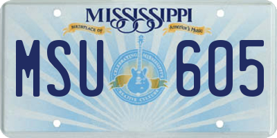 MS license plate MSU605