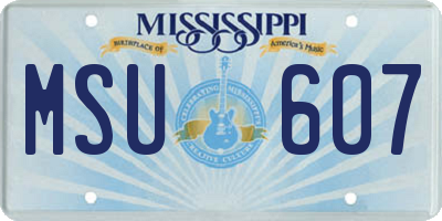 MS license plate MSU607