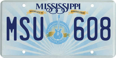 MS license plate MSU608