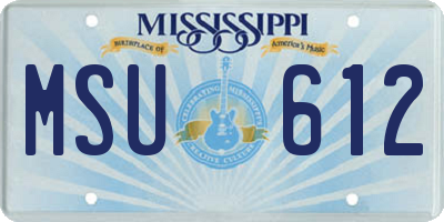 MS license plate MSU612