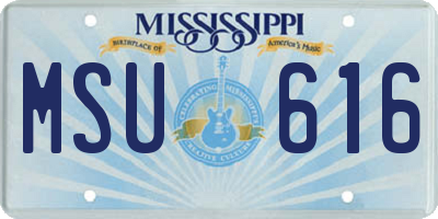 MS license plate MSU616