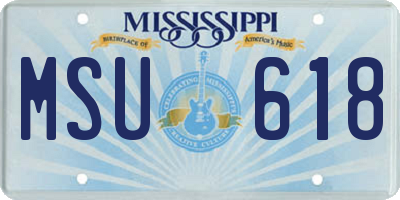 MS license plate MSU618