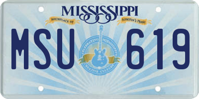MS license plate MSU619