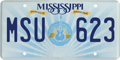 MS license plate MSU623
