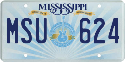 MS license plate MSU624