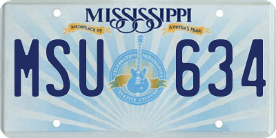 MS license plate MSU634