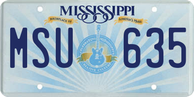 MS license plate MSU635