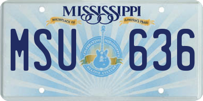 MS license plate MSU636