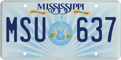MS license plate MSU637