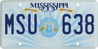 MS license plate MSU638