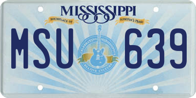 MS license plate MSU639