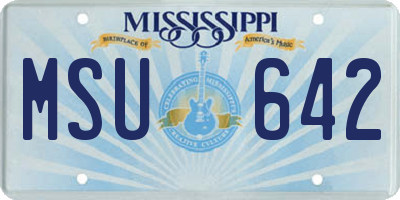 MS license plate MSU642
