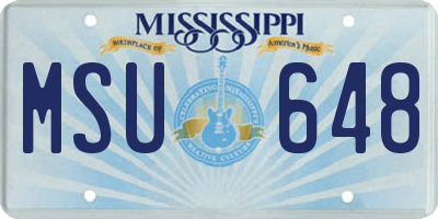 MS license plate MSU648