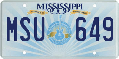MS license plate MSU649