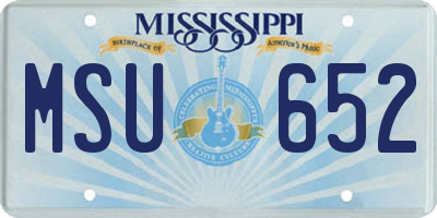 MS license plate MSU652