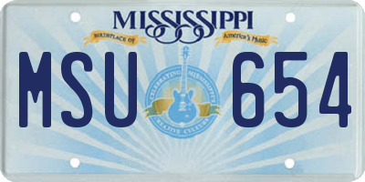 MS license plate MSU654