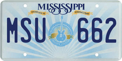 MS license plate MSU662