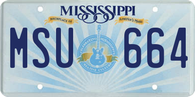 MS license plate MSU664